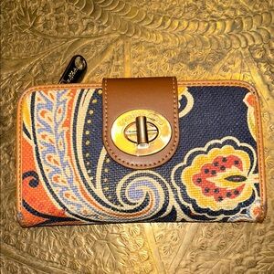 Spartina 449 Multicolor Paisley Clutch Turn Lock Wallet